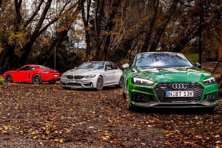 2018 Audi RS5 v BMW M4 CS v Porsche 718 Cayman GTS comparison