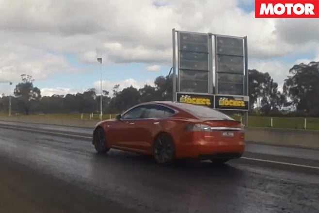 Tesla Model S P90D Acceleration Testing rear