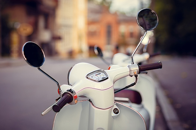 Moped Scooter on old street