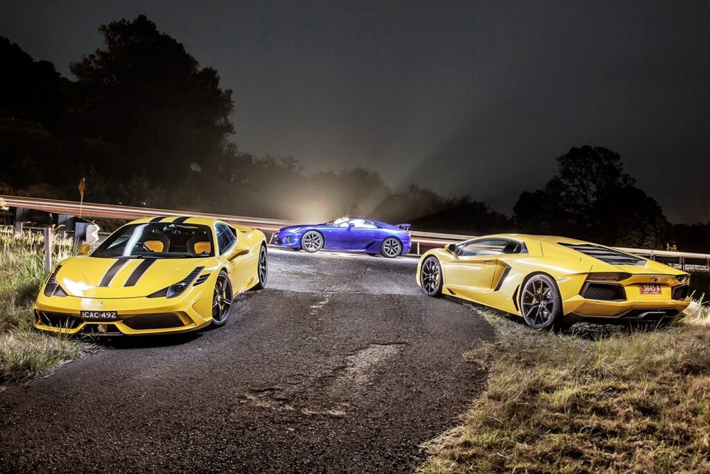 Lexus LFA, Ferrari 458 Speciale, Lamborghini Aventador