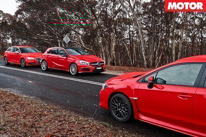 WRX STI vs Audi S3vs A45 AMG still