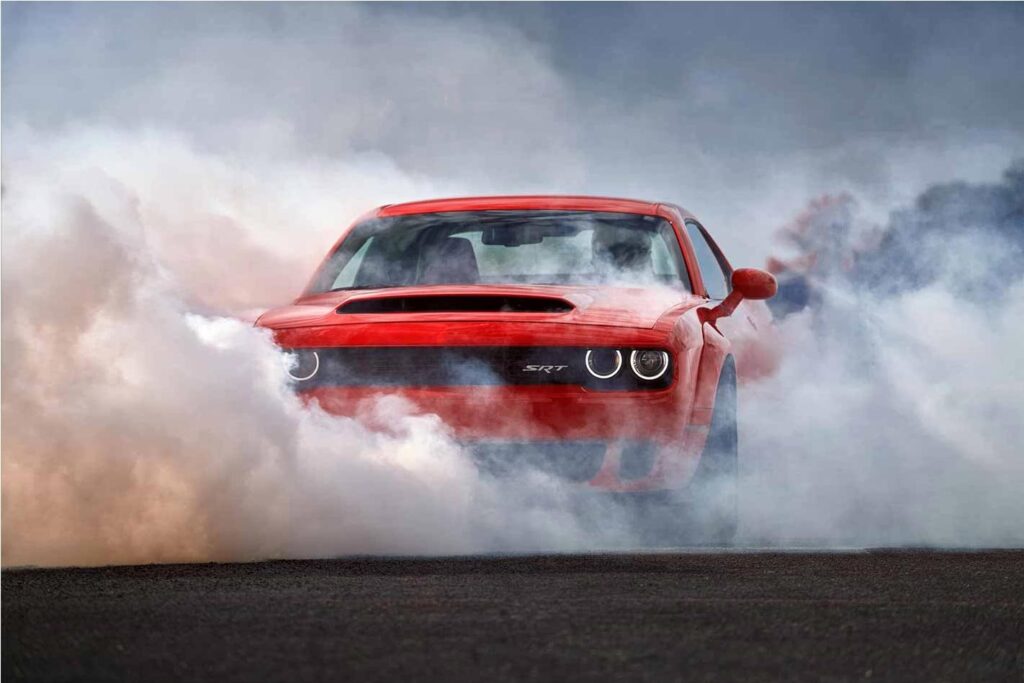 2018 Dodge Demon burnout