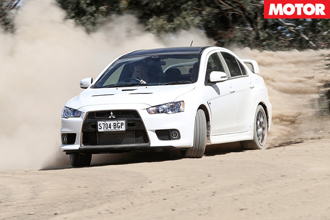 Mitsubishi lancer evolution driving