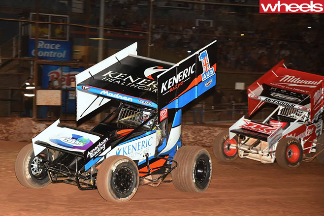 Kerry -Masden -US-Race -car -leads -Ian