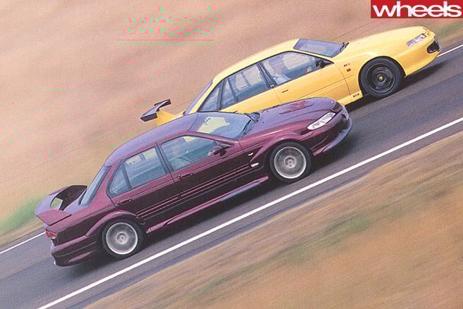 Ford -Falcon -GT-and -HSV-GTS-R-racing -side