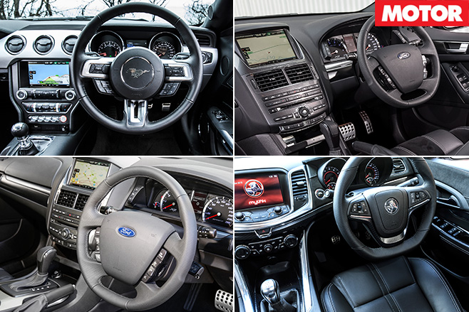 Modern muscle cars interior