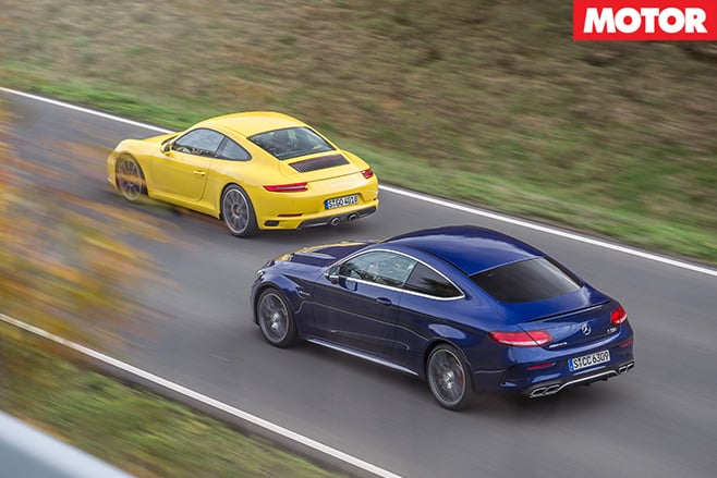 911 Carrera vs C63 S rear driving
