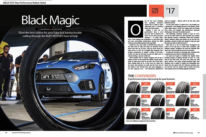 MOTOR 2017 tyre test feature