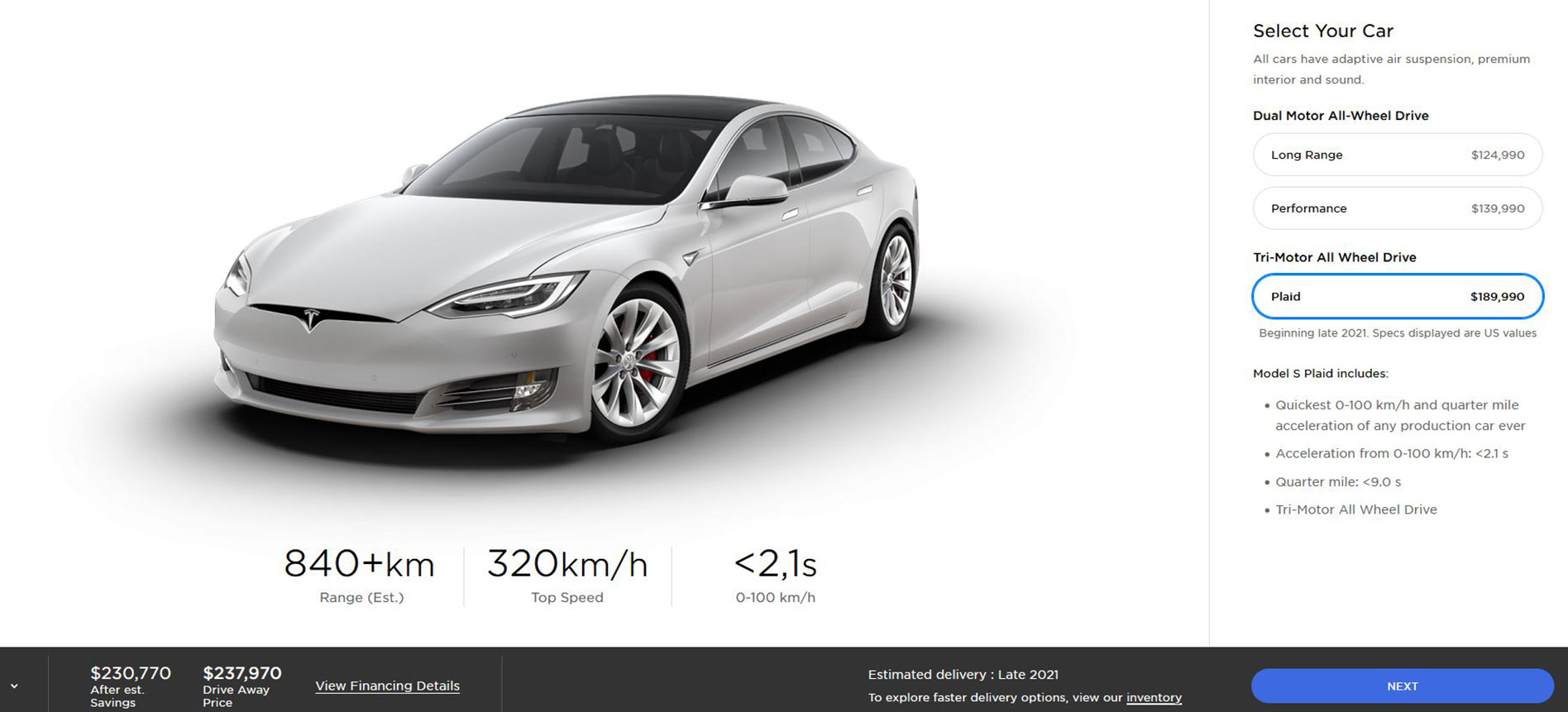 Fastest ever Tesla is on its way to Australia