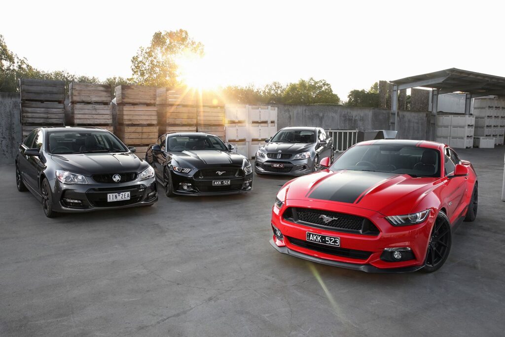 Holden SS-V Redline v HSV Clubsport LSA 30 v Tickford Mustang 360 v Tickford Mustang 500