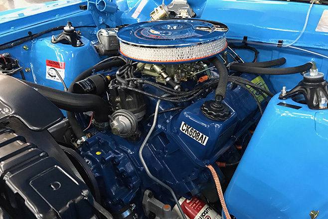 Ford Falcon GT HO Phase II blue engine