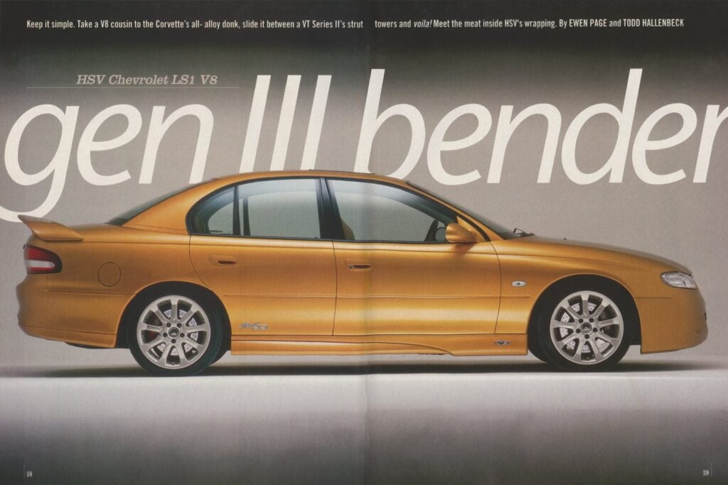 1999 Holden Commodore HSV Chevrolet LS1 V8 Gen III bender