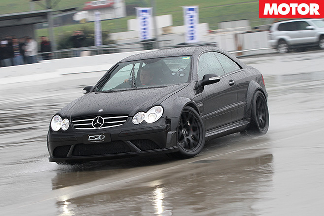 Merc cornering in wet