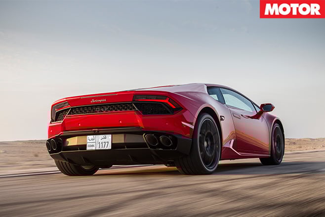 Lamborghini Huracán rear driving