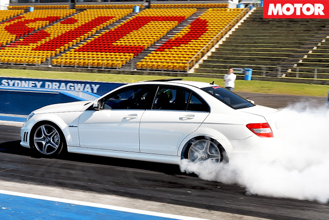 White merc burnout
