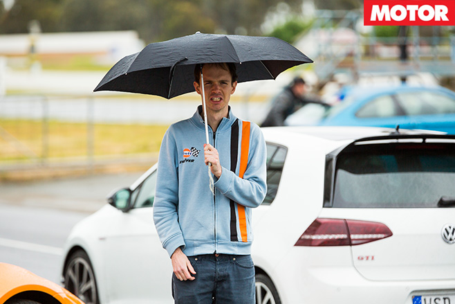 Scott in the rain