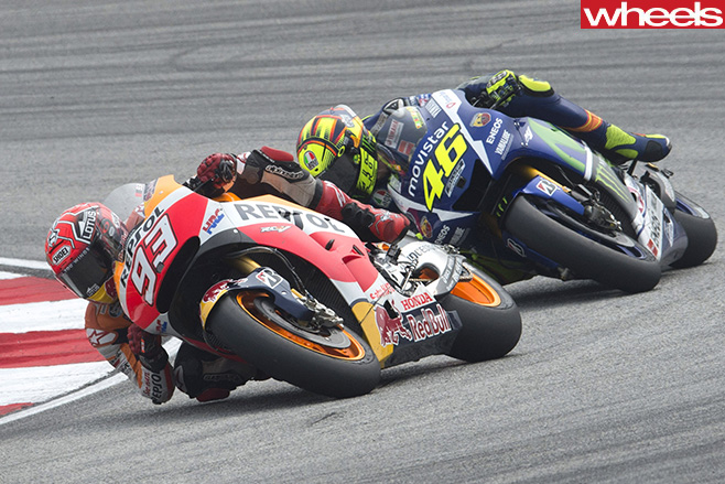 Valentino -Rossi -and -Marquez -racing -Moto GP