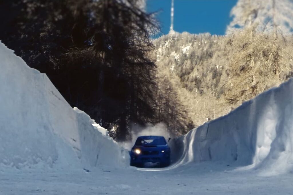 Mark Higgins takes on bobsled track in a Subaru WRX STI