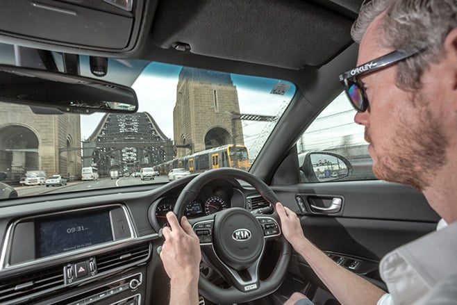 Kia -Optima -GT-interior -driving