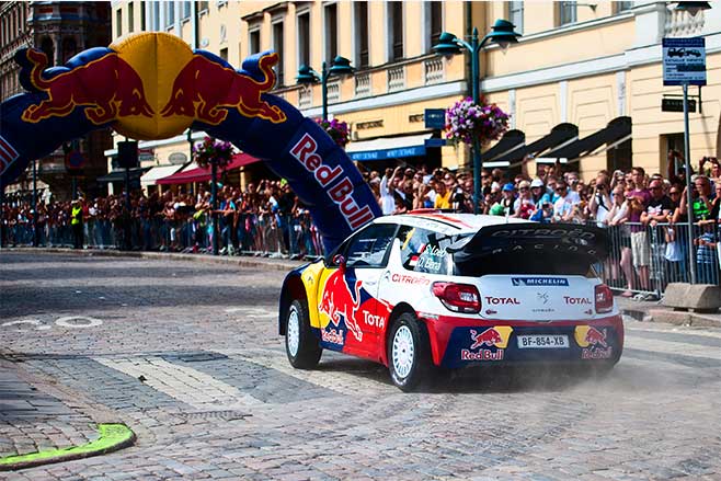 Sebastien Loeb driving Citroen DS3 WRC.