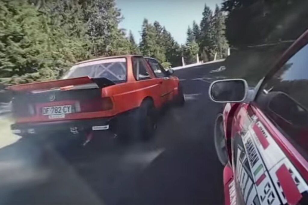Mountain drift battle filmed in 360-degrees