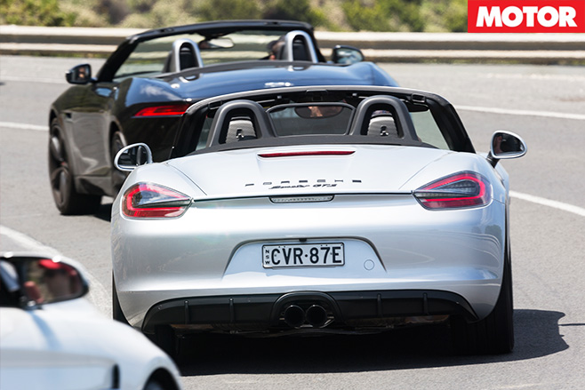 Boxster gts driving in middle
