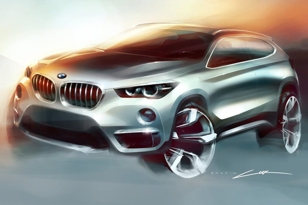 Australian designer Calvin Luk BMW X1 drawing