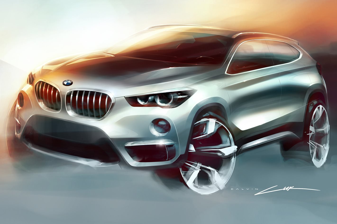 Australian designer Calvin Luk BMW X1 drawing