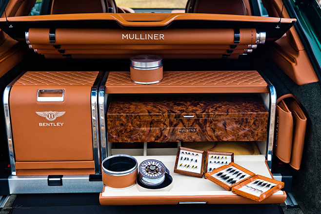 Bentley Bentayga fly fishing equipment