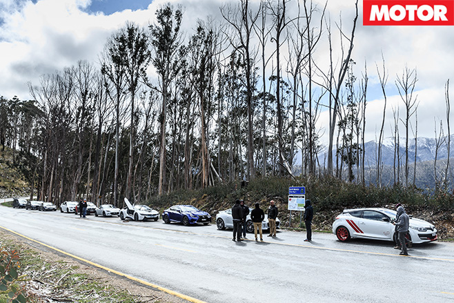 Cars on side of road