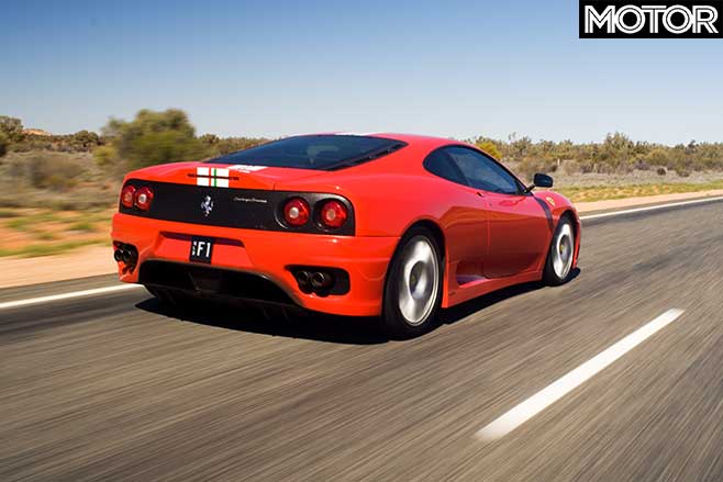 Ferrari 360 Challenge Stradale driving at top speed.
