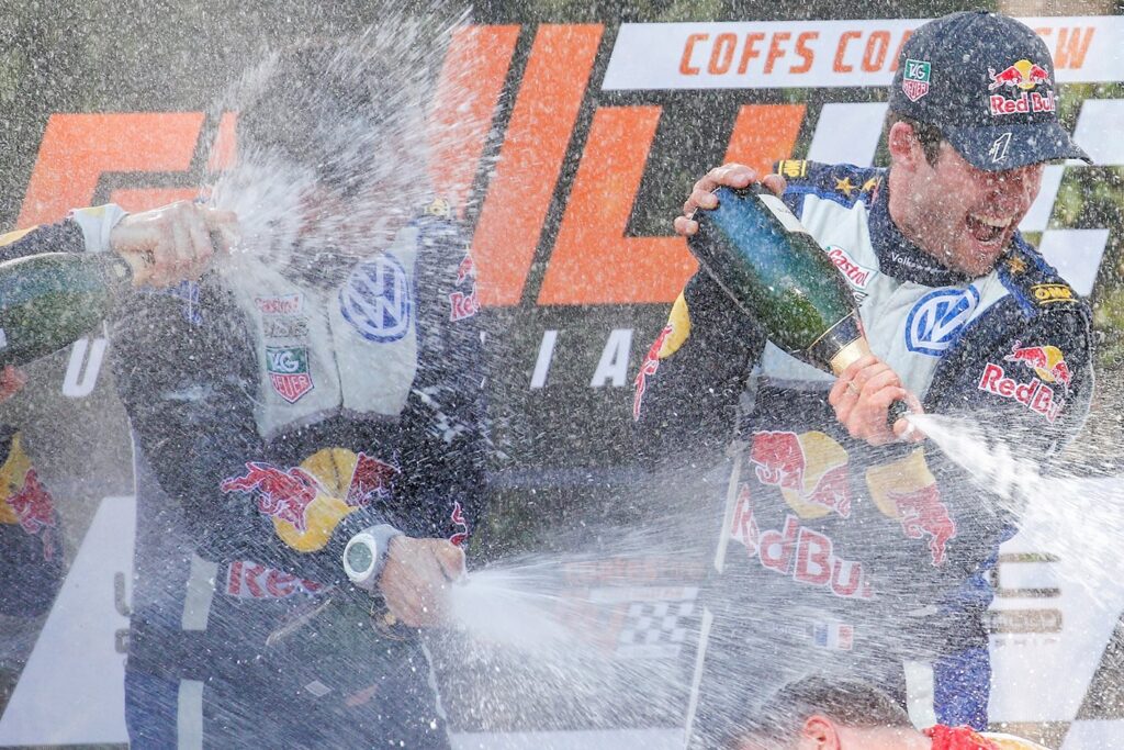 Ogier celebrates WRC