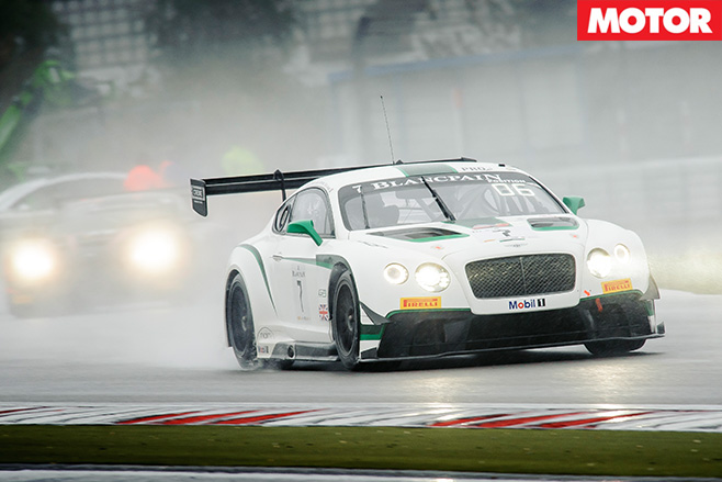 Bentley driving in race