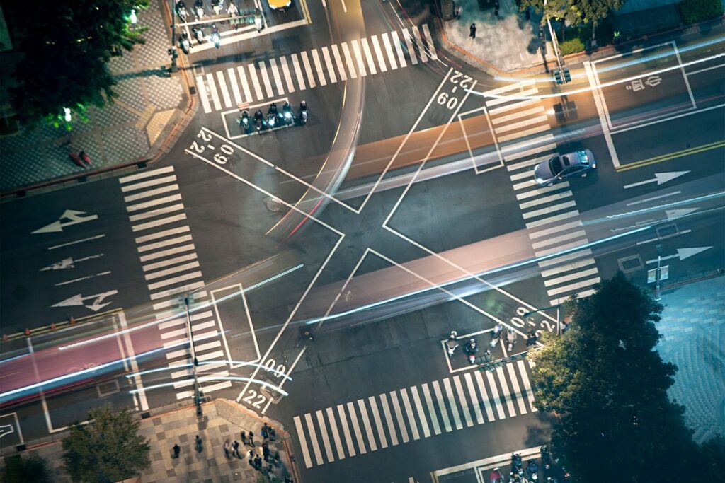 Near miss at intersection