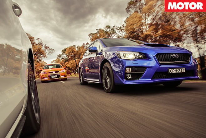 Wrx v commodore ss-v v golf gti driving 2