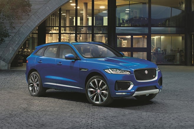 Jaguar F-Pace at night