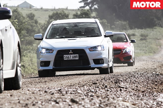 Lancer Evo X driving
