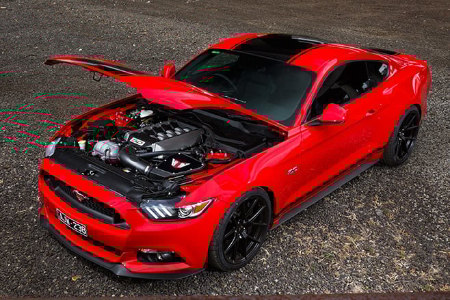 2017-Tickford-Ford-Mustang-GT bonnet up