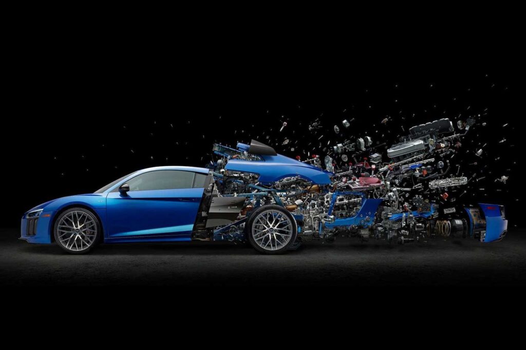 Exploded Audi R8 V10 incredible detail
