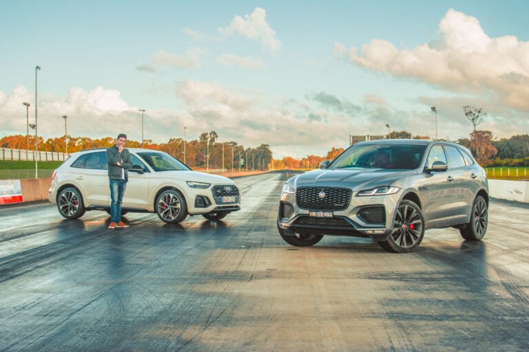 2021 Audi SQ5 TDI v Jaguar F-Pace P400 drag race
