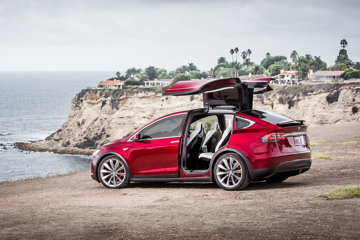 Tesla Model X rear doors open