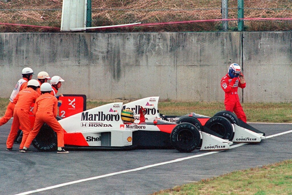 Ayrton Senna in a Honda Civic at Suzuka