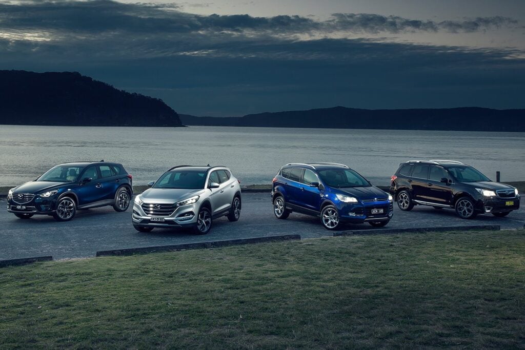 Mazda CX-5 v Hyundai Tucson v Ford Kuga v Subaru Forester comparison review