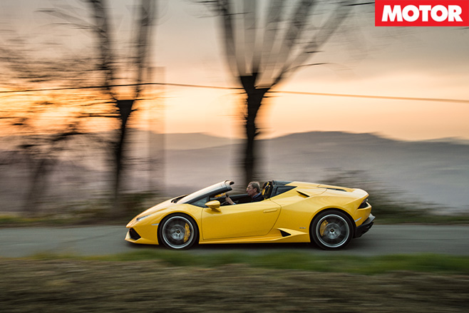 Lamborghini Huracan Spyder side driving