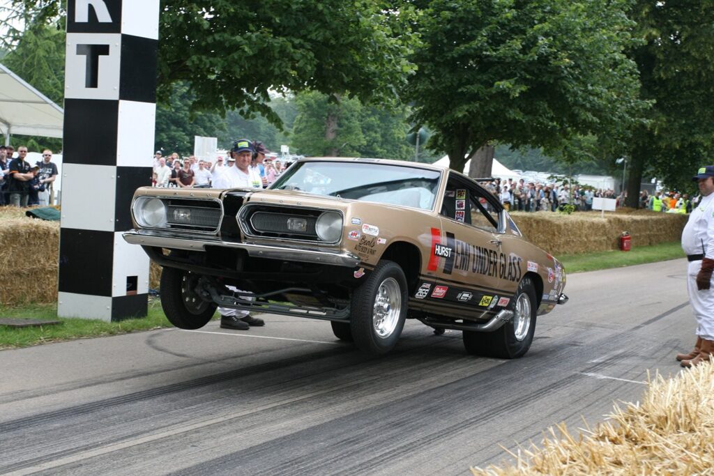Jay Leno in 2000kW drag car crash