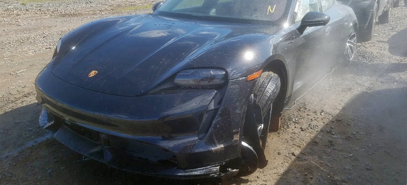 porsche taycan turbo wrecked
