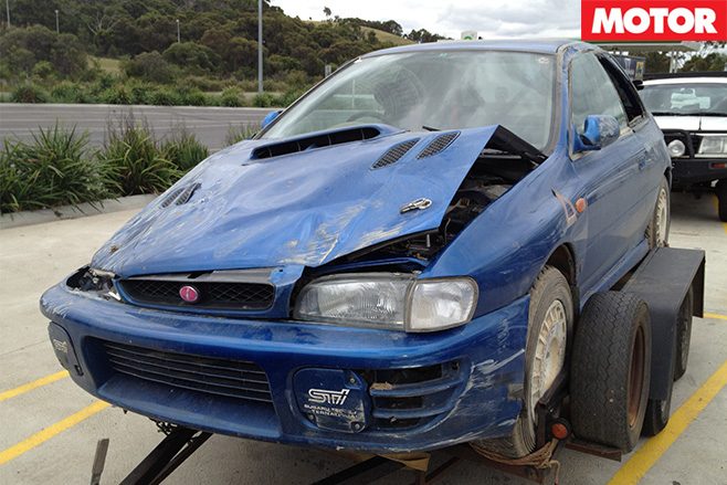 Smashed subaru