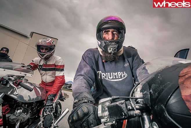 Motorbike -riders -carpark