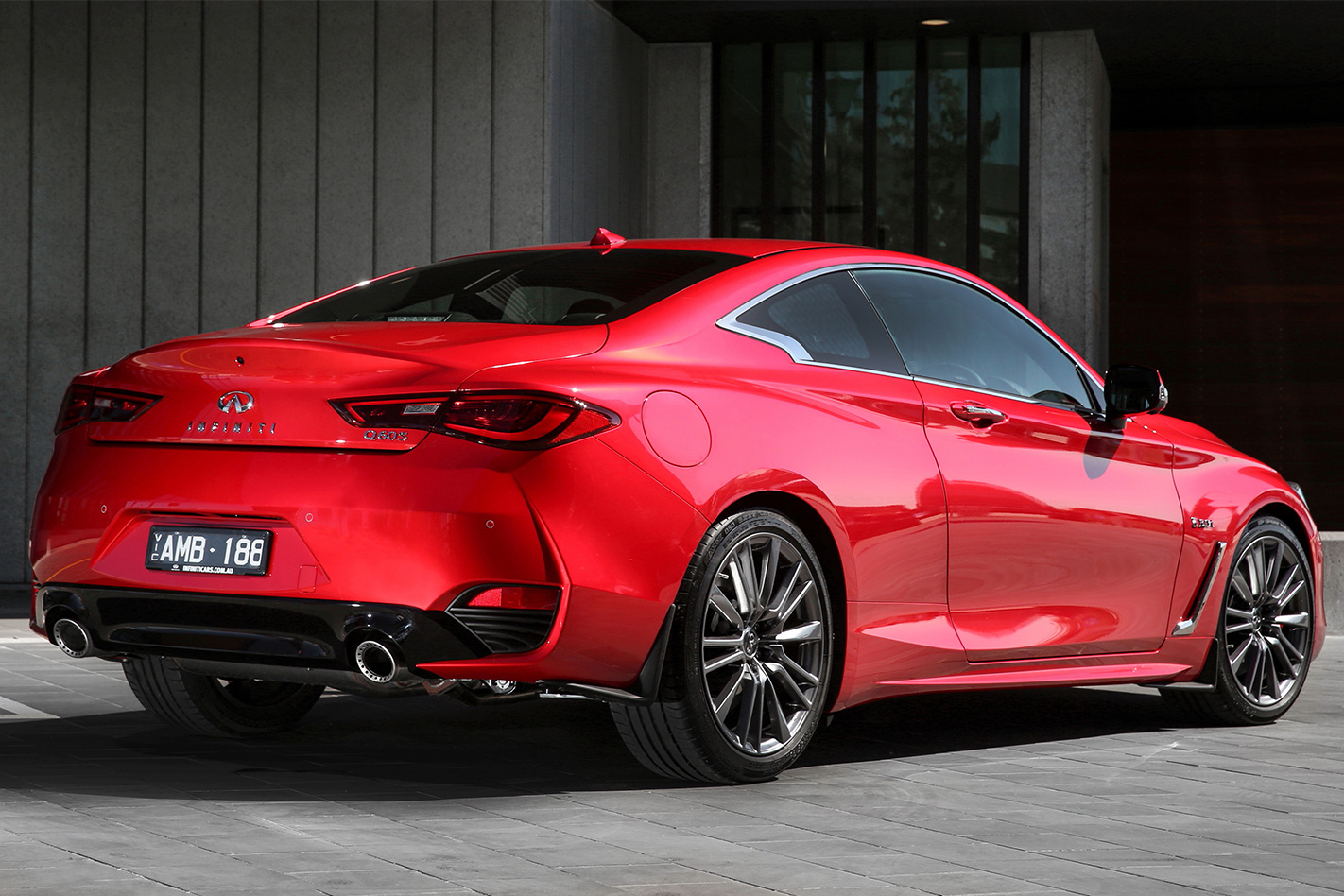 Infiniti Q60 Red Sport rear