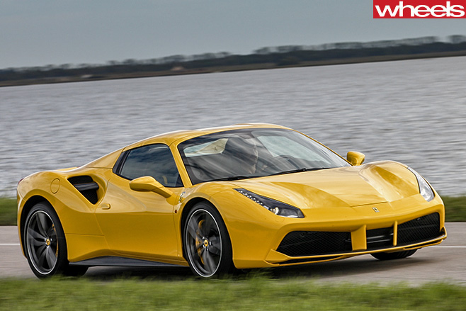 Ferrari 488 Spider Driving Front Side